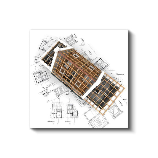 İnşaat Mühendisi - Ahşap Konstrüksiyon ve Yapı İskeleti Kanvas Tablo