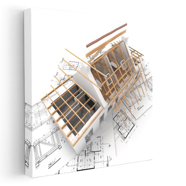 İnşaat Mühendisi - Ahşap İskelet Yapı Sistemleri Kanvas Tablo
