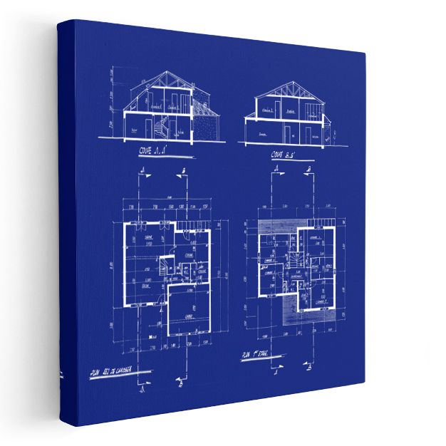 Mimar - Teknik Çizimler ve Yapı Kesitleri Kanvas Tablo