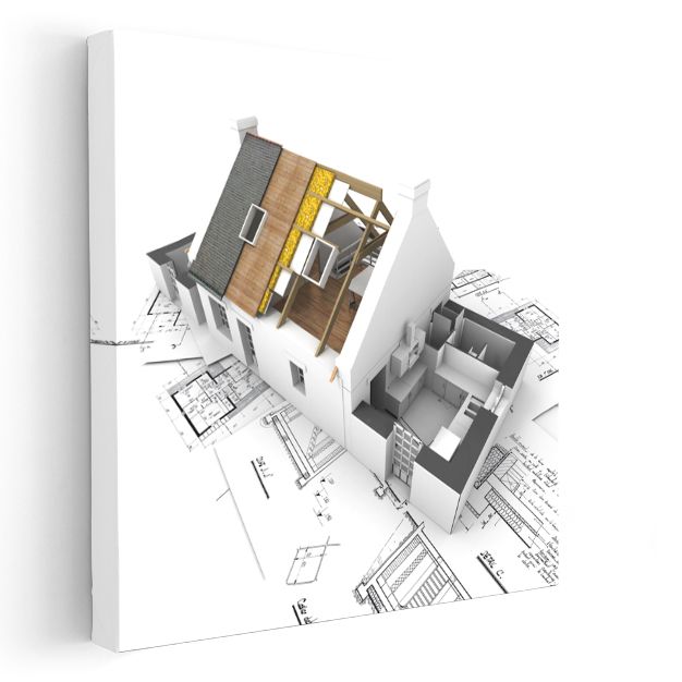 Mimar - Modern Konut Projesi Kanvas Tablo