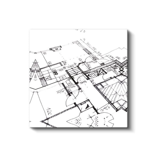 Mimar - Teknik Plan Çizimleri Kanvas Tablo