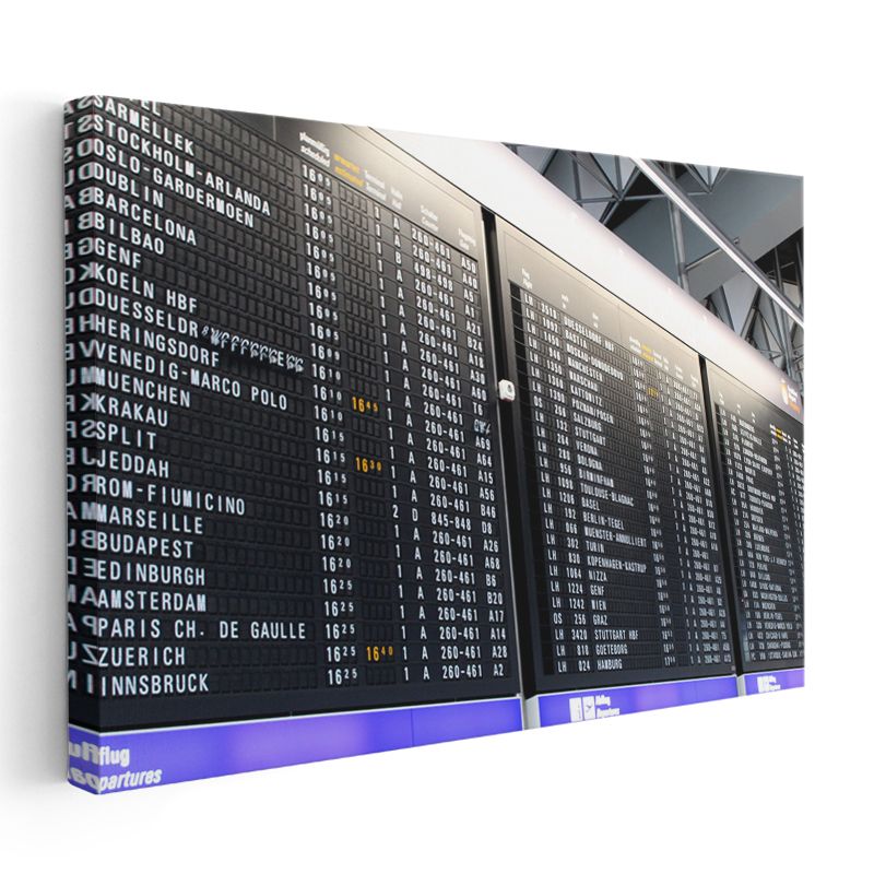 Havalimanı Görevlisi - Uçuş Bilgi Panosu Kanvas Tablo