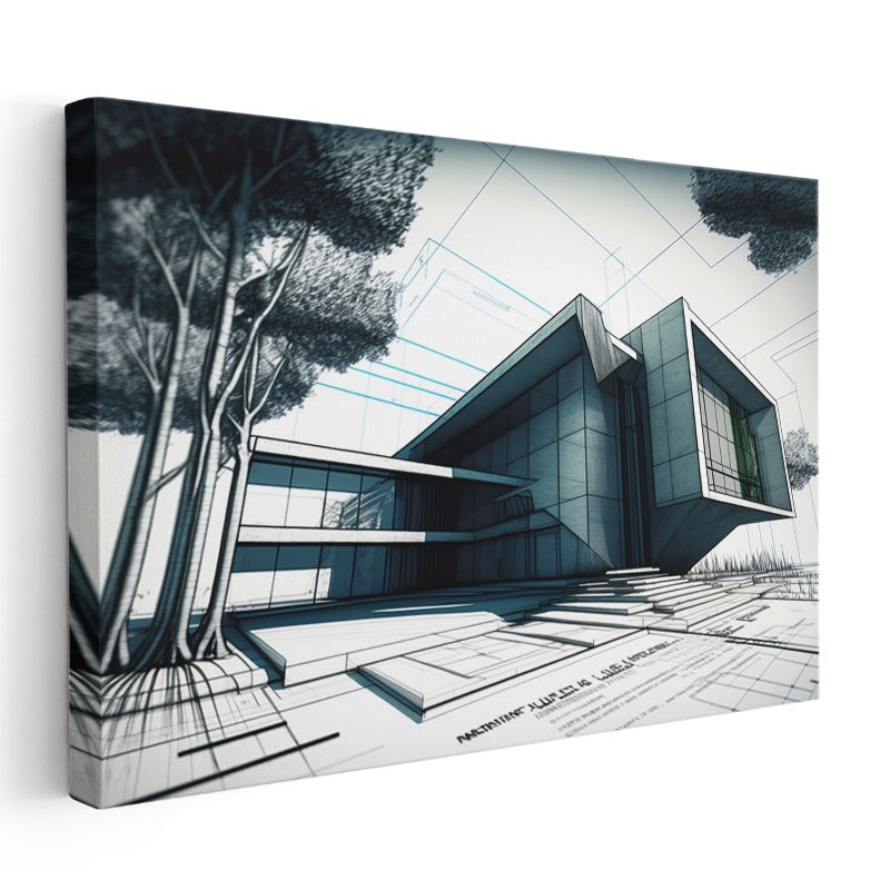 Mimar - Geometrik Tasarım Konsepti Kanvas Tablo