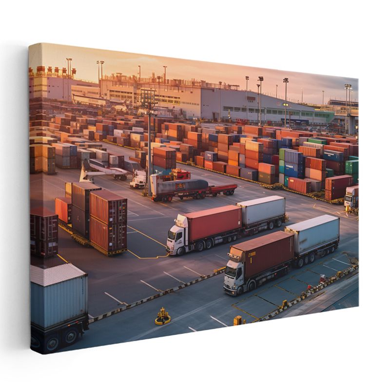 Tır Şoförü - Liman Yük Taşımacılığı Kanvas Tablo