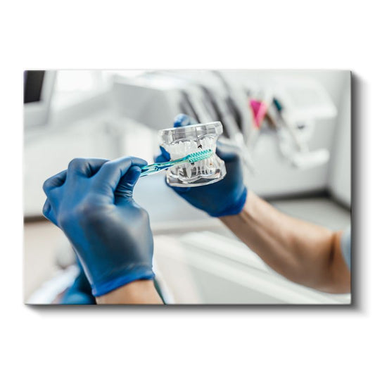 Ağız Sağlığı Uzmanı - Diş Bakım Demonstrasyonu Kanvas Tablo