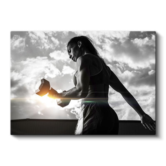 Fitness Koçu - Güneş Işığında Antrenman Kanvas Tablo