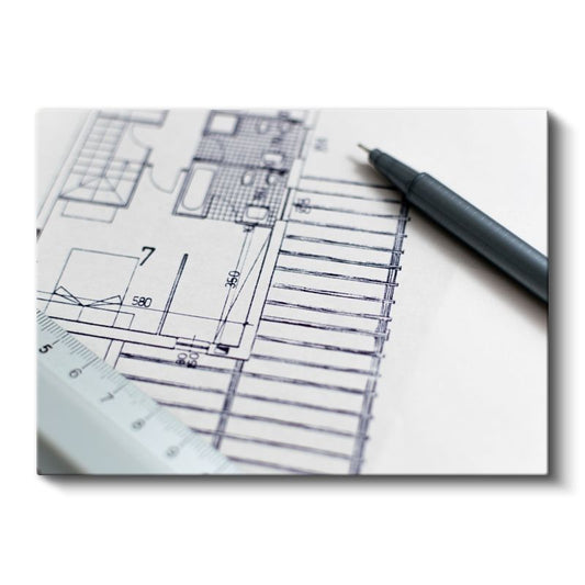 Mimar - Tasarım Planları Kanvas Tablo
