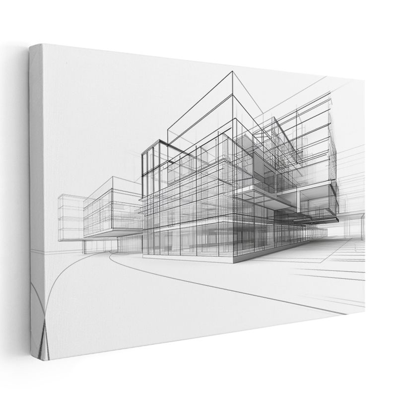 Mimar - Modern Tasarım Çizimleri Kanvas Tablo