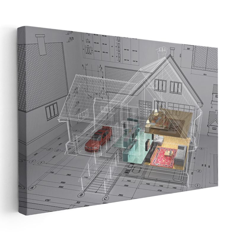 Mimar - Fonksiyonel Modern Konut Mimarisi Kanvas Tablo