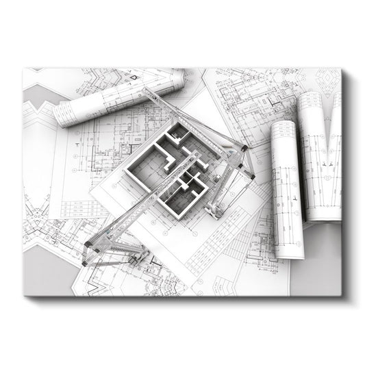 Teknik Çizer - Mimari Plan Detaylandırma Kanvas Tablo