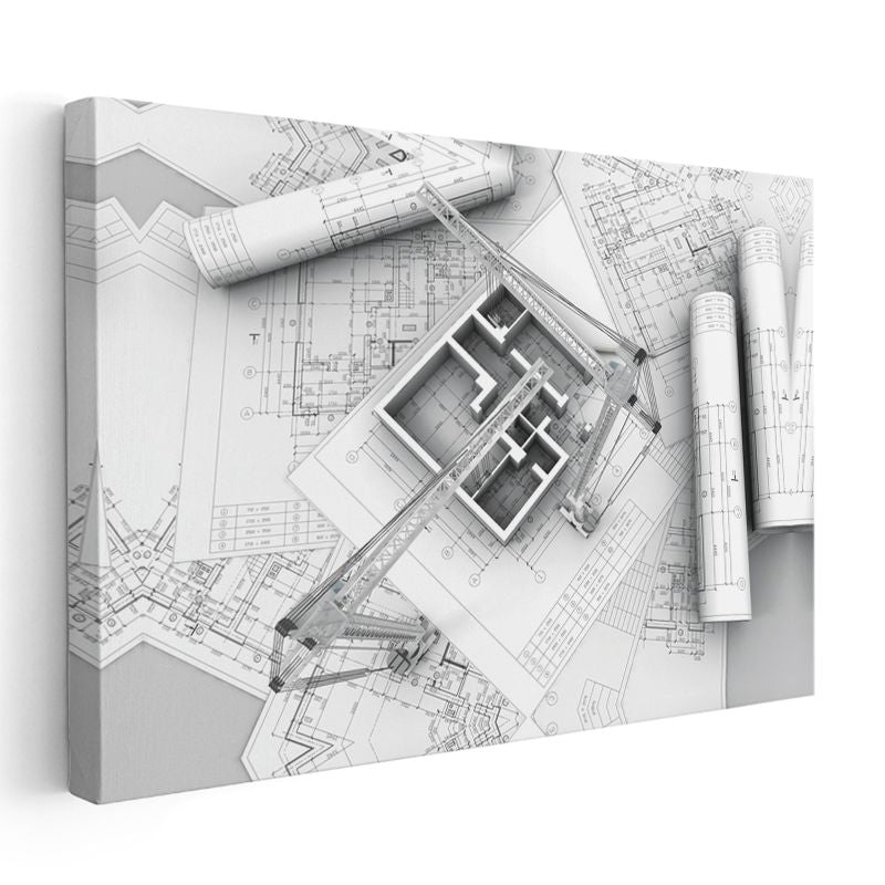 Teknik Çizer - Mimari Plan Detaylandırma Kanvas Tablo