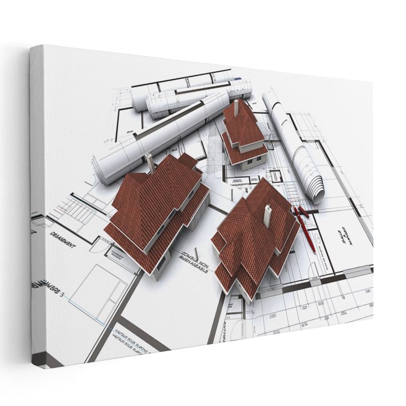 Mimar - Proje Planları ve 3D Ev Tasarımı Kanvas Tablo