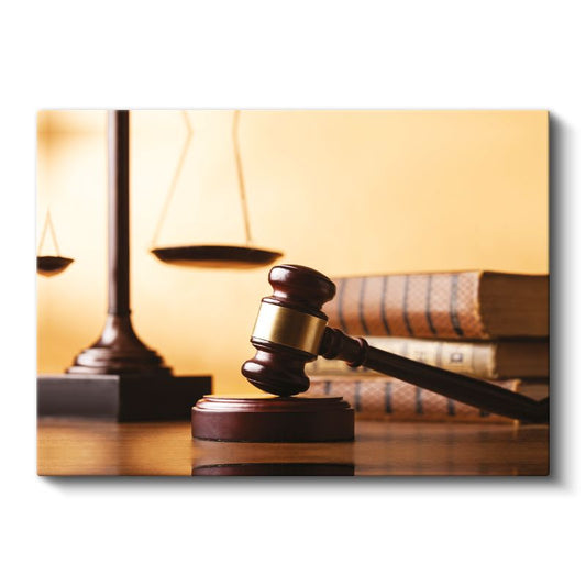 Avukat - Adalet ve Hukuk Sembolleri Kanvas Tablo