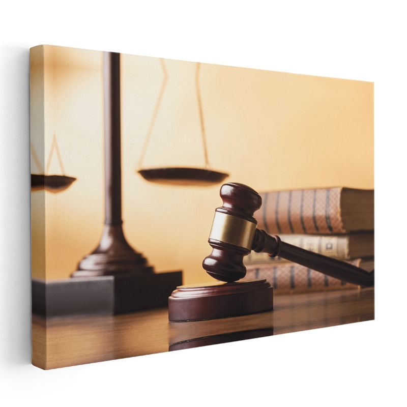 Avukat - Adalet ve Hukuk Sembolleri Kanvas Tablo