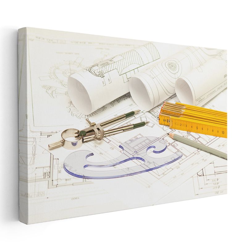 Mimar - Teknik Çizim Sanatı Kanvas Tablo