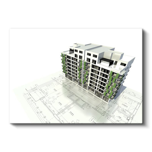 Mimar - Çok Katlı Rezidans Projesi Kanvas Tablo