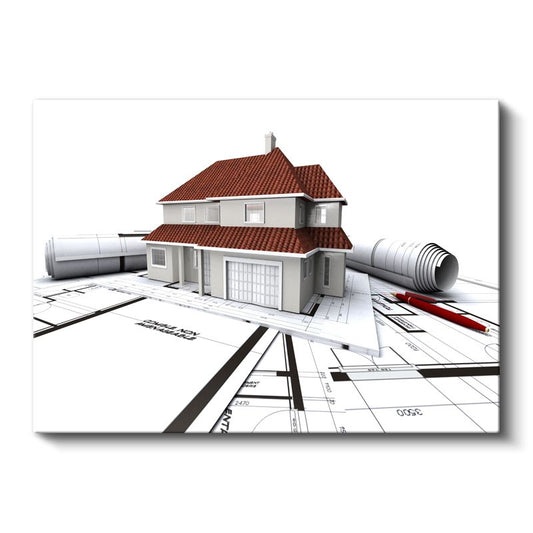 İnşaat Mühendisi - Konut Projesi Kanvas Tablo