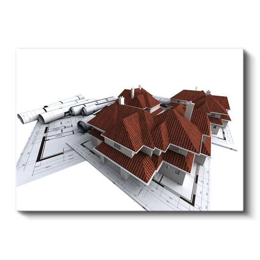Mimar - Kompleks Çatı Tasarımı Kanvas Tablo