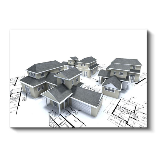 İnşaat Mühendisi - Toplu Konut Projesi Kanvas Tablo