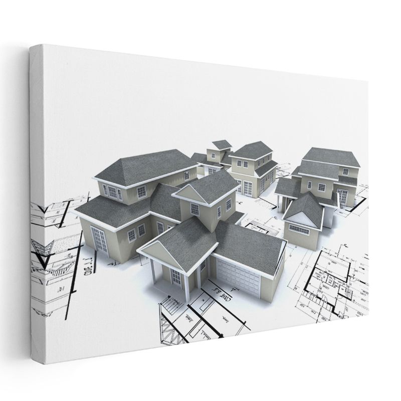 İnşaat Mühendisi - Toplu Konut Projesi Kanvas Tablo