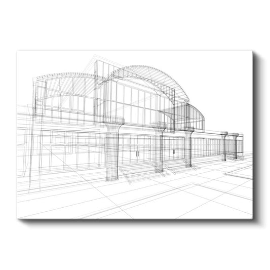 Mimar - Yapı Tasarım Eskizi Kanvas Tablo