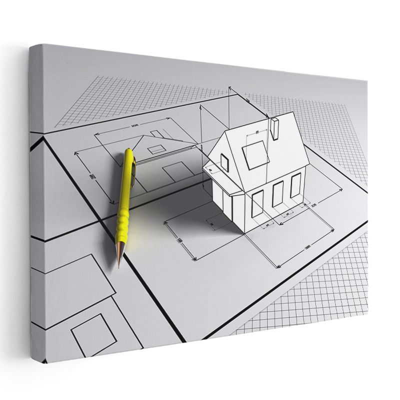 Mimar - Ev Tasarımı ve Detaylı Planlama Kanvas Tablo