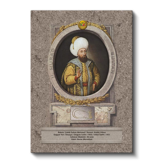 Osmanlı Padişahları - Çelebi Sultan Mehmed Portresi Kanvas Tablo