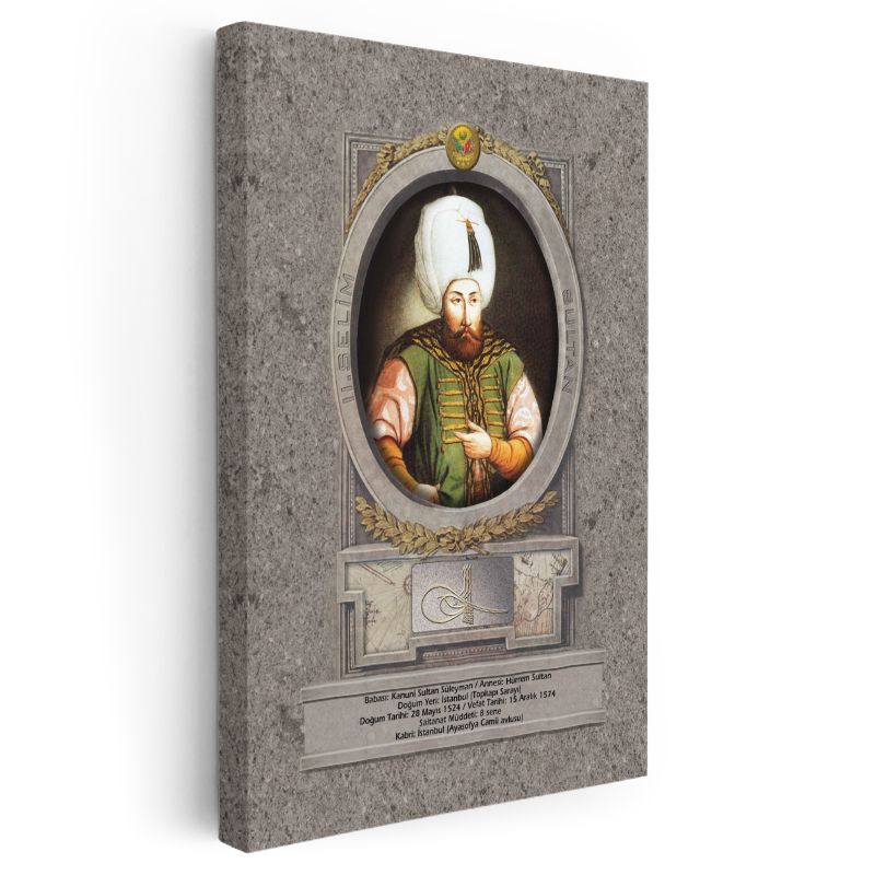 Osmanlı Padişahları - Kanuni Sultan Süleyman Portresi Kanvas Tablo