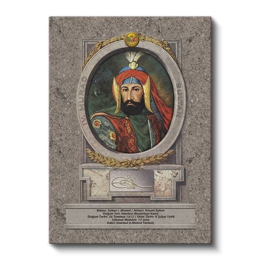 Osmanlı Padişahları - Sultan I. Ahmed Portresi Kanvas Tablo