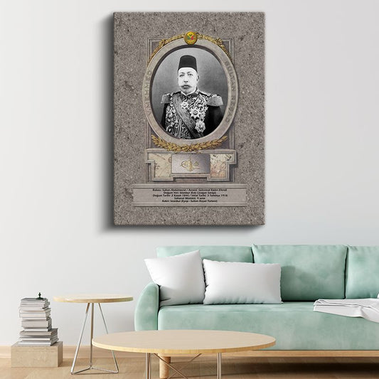 Osmanlı Padişahları - Sultan Abdülmecid Portresi Kanvas Tablo