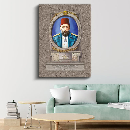 Osmanlı Padişahları - Sultan II. Abdülhamid Kanvas Tablo