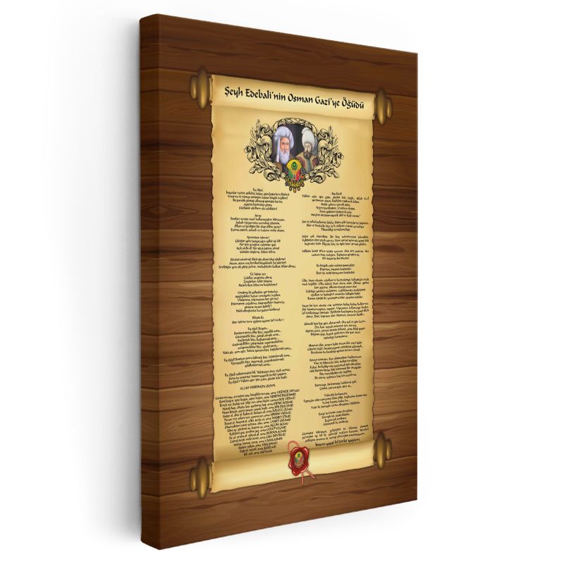 Şeyh Edebali'nin Osman Gazi'ye Öğüdü - Tarihi Belge Kanvas Tablo