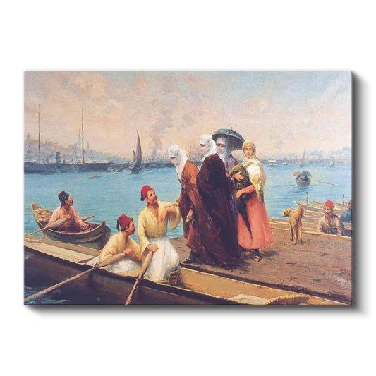 İstanbul Boğazı - Kayıkta Hanımlar Kanvas Tablo