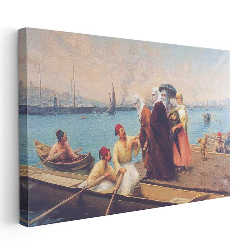 İstanbul Boğazı - Kayıkta Hanımlar Kanvas Tablo