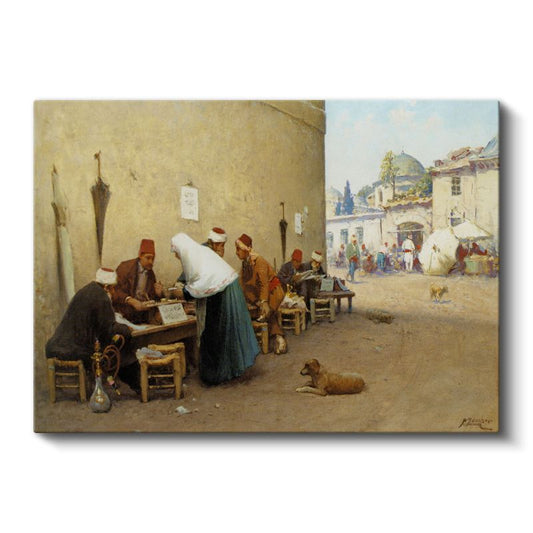 Osmanlı Kahvehanesi - Sokak Yaşamı Kanvas Tablo