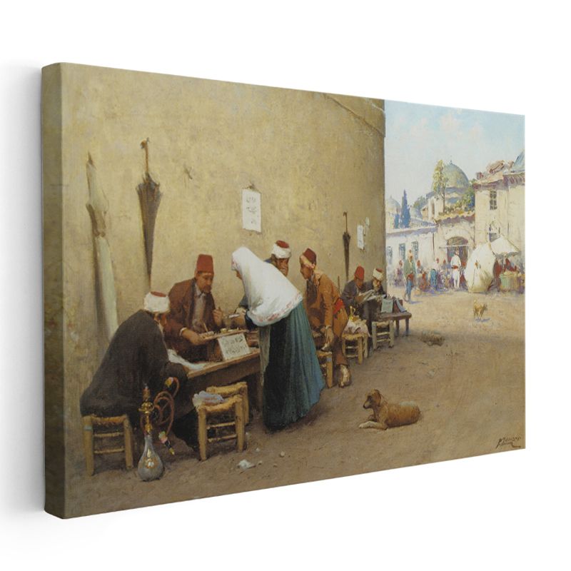 Osmanlı Kahvehanesi - Sokak Yaşamı Kanvas Tablo