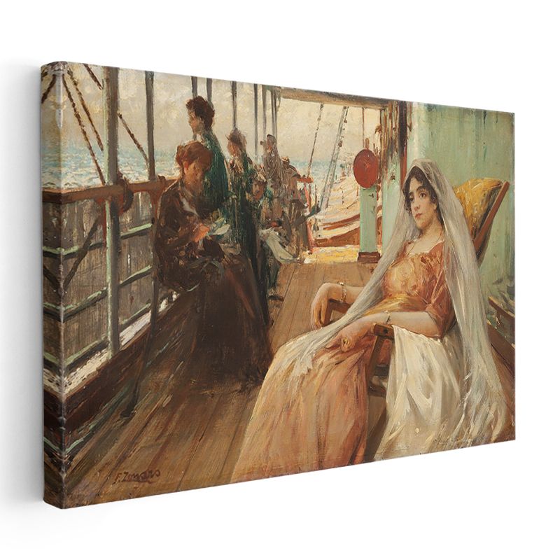 Osmanlı Gemisi - Seyahat Eden Hanımefendi Kanvas Tablo
