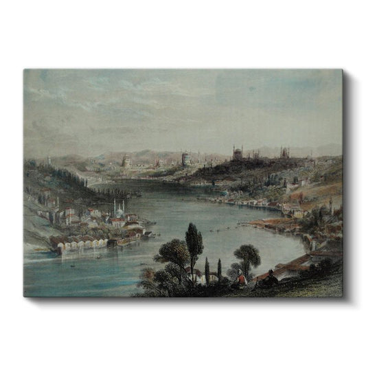 İstanbul Panorama - Haliç ve Şehir Manzarası Kanvas Tablo