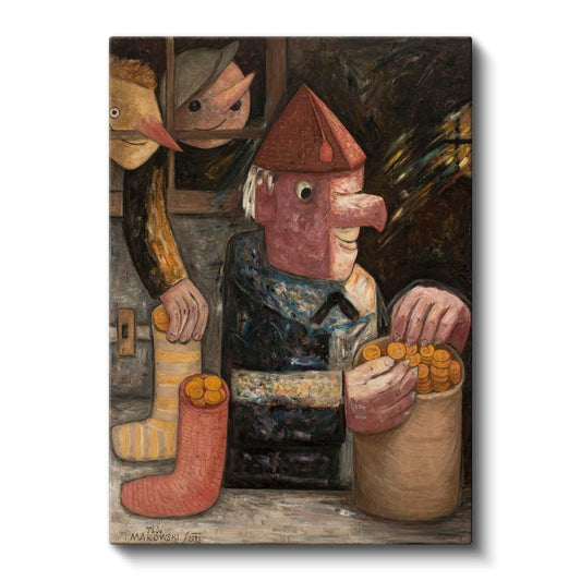 Tadeusz Makowski - Figüratif Sürrealist Kompozisyon Kanvas Tablo