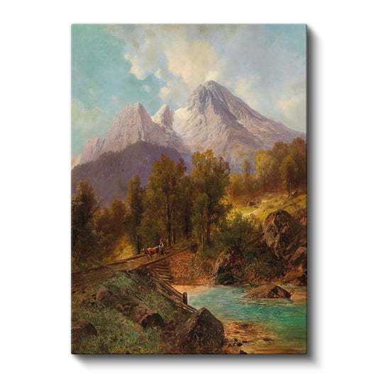 Albert Bierstadt - Dağ Manzarası Kanvas Tablo