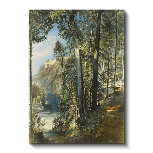 William Trost Richards - Nehir Kenarında Ağaçlar Kanvas Tablo