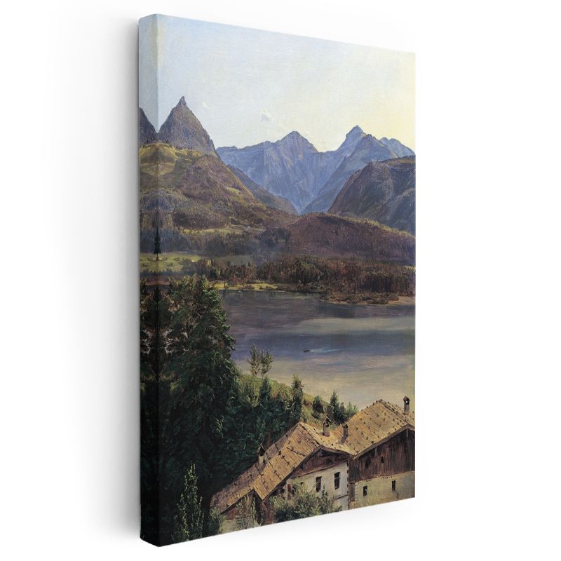 Albert Bierstadt - Alp Dağları Manzarası Kanvas Tablo