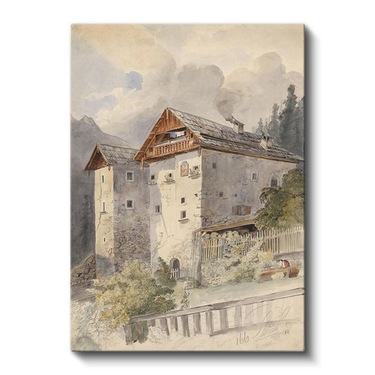 Rudolf von Alt - Alp Dağlarında Kale Kanvas Tablo