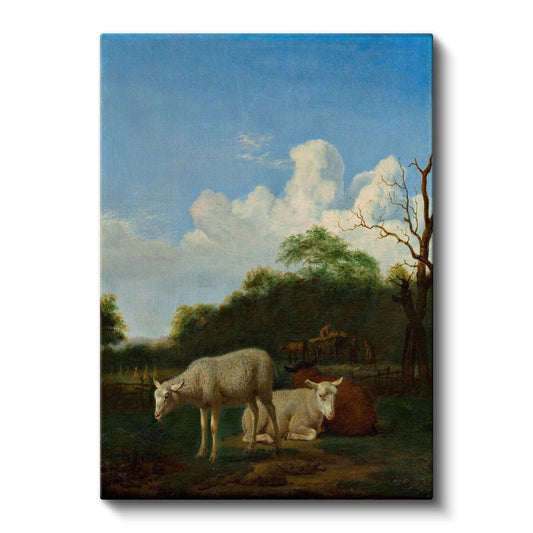 Adriaen van de Velde - Kırsal Manzarada Koyunlar Kanvas Tablo