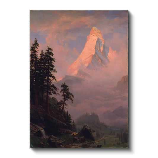 Thomas Moran - Gün Batımında Dağ Kanvas Tablo