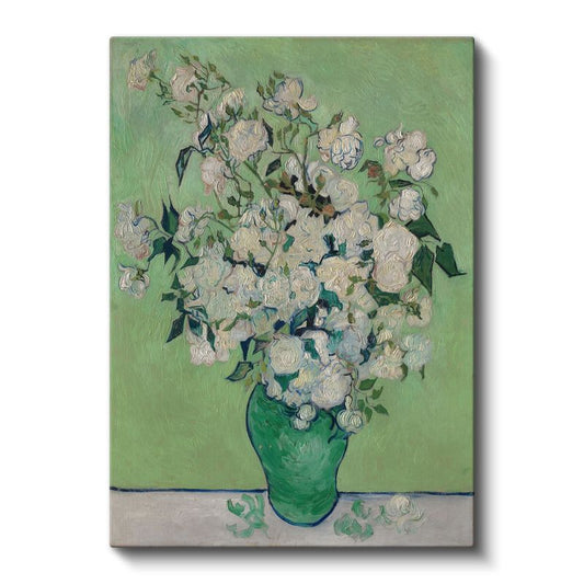 Vincent van Gogh - Vazoda Beyaz Güller Kanvas Tablo