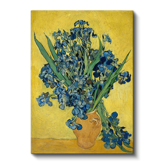 Vincent van Gogh - Sarı Arka Planda Süsenler Kanvas Tablo