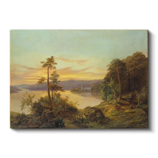 Albert Bierstadt - Göl Manzarası Kanvas Tablo