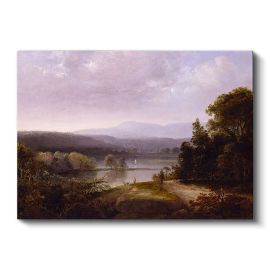Thomas Cole - Dağ Gölü Manzarası Kanvas Tablo