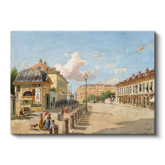 Rudolf von Alt - Viyana Sokak Manzarası Kanvas Tablo